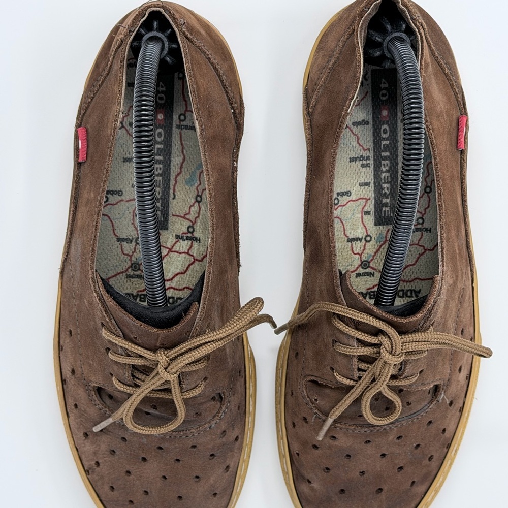 Oliberté Brown Leather Perforated Lace Up Shoes Men’s Size 40 EU Casual Comfort - Picture 8 of 12